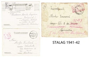 WWII: 3 STALAG Letters by Inmates Austria, Germany, Ex Yugoslavia 1941-42 - Picture 1 of 5