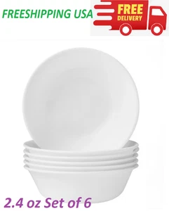Set of 6 Corelle Classic Winter Frost White, Soup Bowls 2.4 oz FREESHIP