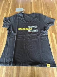 F1 Formula 1 Vodafone McLaren Mercedes Womens Lewis 'On Track' T-Shirt Black - Picture 1 of 7
