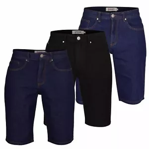 Mens Spindle Denim Jean Shorts 100% Cotton Mid-Length Summer Casual Heavy Duty - Picture 1 of 13