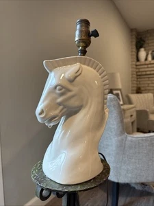 Antique GONDER USA Vintage MCM Horse STALLION Head Glazed Ceramic Table Lamp - Picture 1 of 24