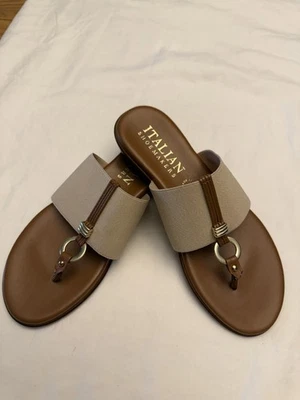 Italian Shoes Makers Selah Elastic Flip-Flop Sandal, Size 6.5, Made in Italy   - Image 1 of 4