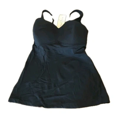 Regata feminina preta Rhonda Shear com sutiã embutido 2X nova com etiquetas - Imagem 1 de 4