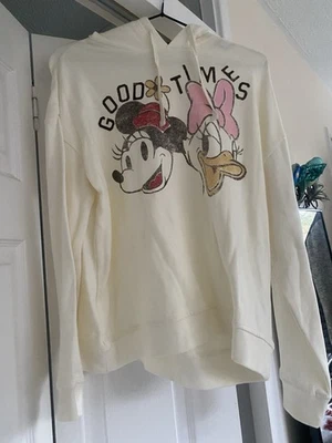 The Disney Store, Women’s Minnie & Daisie Cream/White Hoodie, Size XS - Image 1 of 3