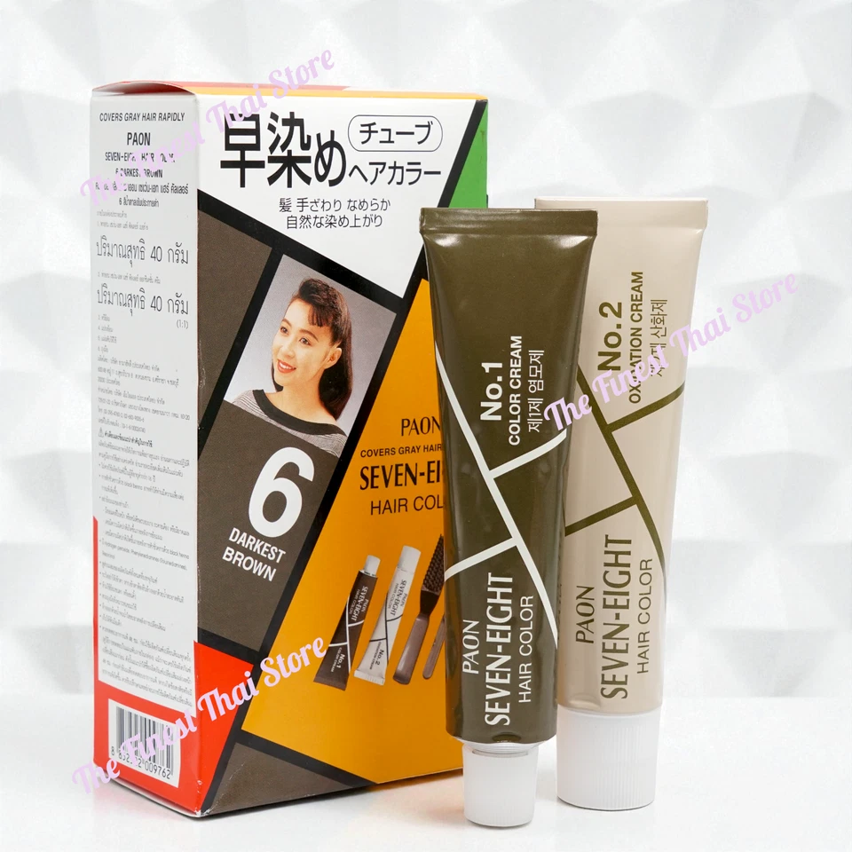 Color de cabello Paon Seven-Eight con peine n.º 6 marrón oscuro acabado suave sedoso Foto 1 de 2