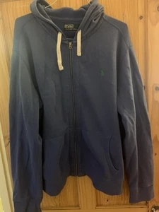 Sudadera con capucha Ralph Lauren de algodón con cremallera para hombre. Azul XXL. - Imagen 1 de 4