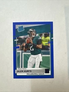 2020 Donruss Jalen Hurts RATED ROOKIE Blue Press Proof Card  #314 Eagles SP MINT - Picture 1 of 2