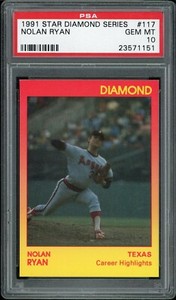 1991 Star Diamond Series Baseball #117 Nolan Ryan PSA 10