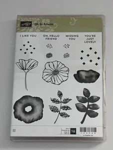 STAMPIN’ UP! • OH SO ECLECTIC • Friend & Flower Theme • 16 STAMPS • Never Used - Picture 1 of 3