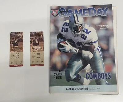1994 Cowboys/Cardinals  Gameday Program And 2 Ticket Stubs 10/23/94 - Image 1 of 4