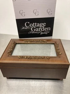 Lot of 2 Cottage Garden 4x6 Wood Trinket Music Box Jewelry Girls Ladies Gifts - Picture 1 of 5