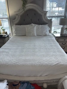 VTG Jacquard Matelasse 100% Cotton Bedspread Set with Pillow Cases And Pillow - Picture 1 of 7