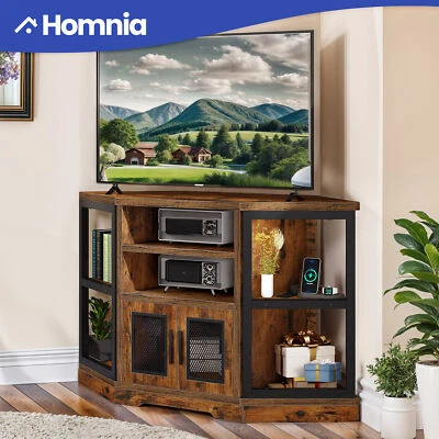 Corner TV Stand for TVs up to 55" With Power Outlets Living Room Media Console - Image 1 of 4