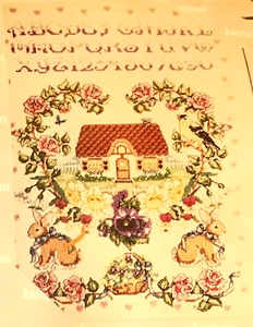 Janlynn Counted Cross Stitch Kit A CHILD’S GARDEN SAMPLER #09-100 floral rabbit - Picture 1 of 3