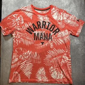 Under Armour Project Rock Warrior Mana Orange Aloha Floral Shirt - Size 2XL - Picture 1 of 5