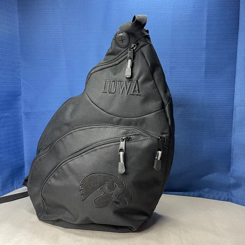 Iowa Hawkeyes Sling Bag Backpack Black Large Padded Shoulder Carry On University Cover