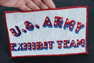 RARE VINTAGE ~ U.S. ARMY EXHIBIT TEAM ~ Embroidered Sew On Large Military Patch - Picture 1 of 7
