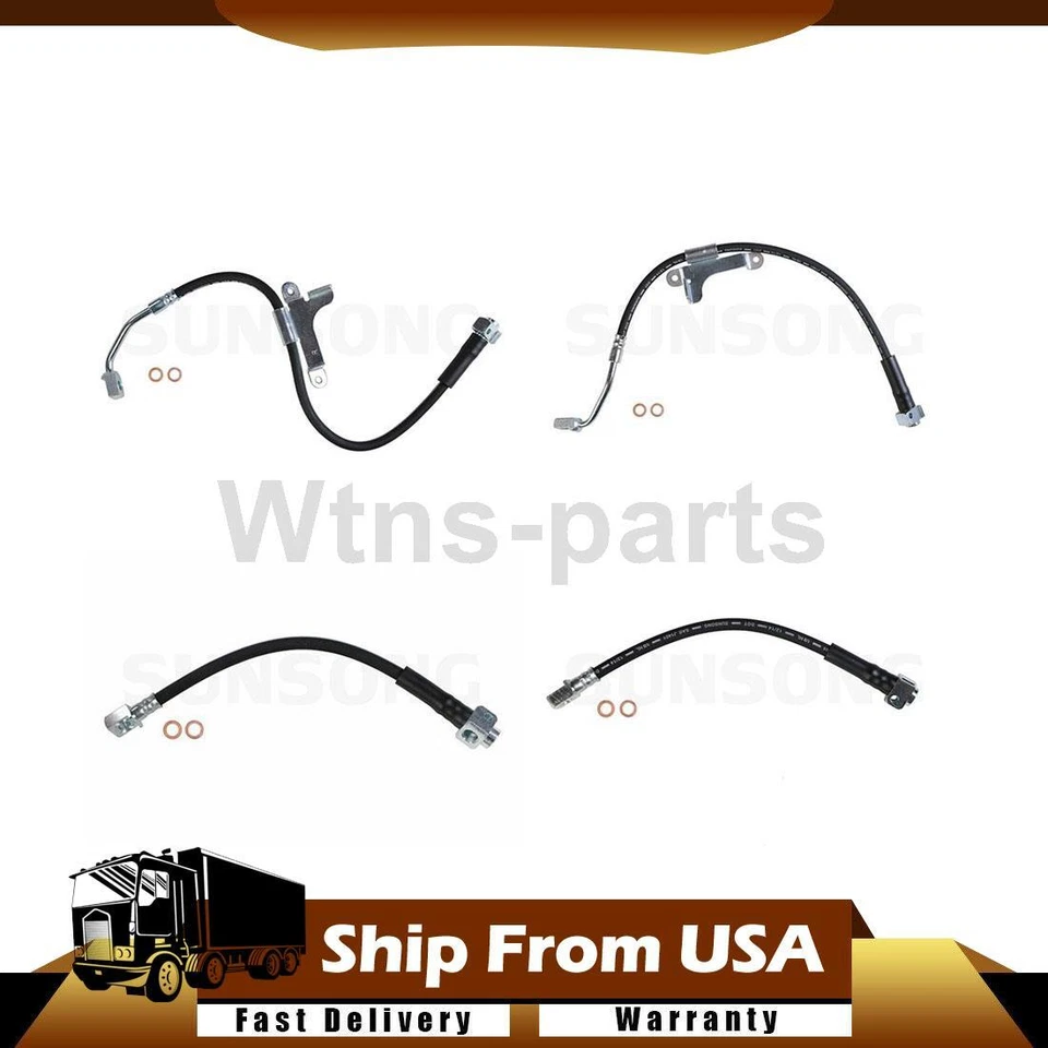 4x Manguera hidráulica de freno delantero trasero Sunsong para Isuzu Ascender 2005 2004 2003 Foto 1 de 4