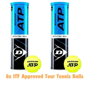 Offizieller Dunlop ATP Tennis Tour Ball brandneu versiegelt -8 Bälle insgesamt 2 Röhren - Bild 1 von 2