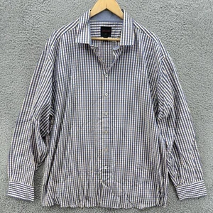 Linea Uomo Men’s 3XLT Button Up Blue Multicolor Plaid Check Woven Dress Shirt - Picture 1 of 7