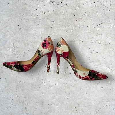 Jessica Simpson Floral Cloth 4" Stilleto Heel Pointed Toe Women's 6M - Image 1 of 4