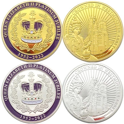 2 Queen Elizabeth II 1952-2022 70th Platinum Jubilee Commemorative Coin UK Royal - Image 1 of 4