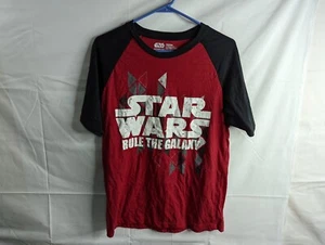 T-Shirt M Medium Star Wars rot schwarz weiß Oberteil kurzärmelig Herren Baumwolle Poly - Bild 1 von 3