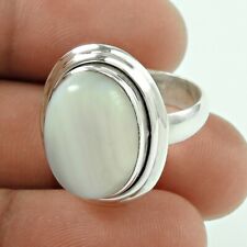 Gift Cocktail Bohemian Ring Size 7.5 925 Silver Natural Onyx V8