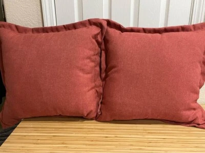 Nuevo Cojín de respaldo de asiento profundo de tela naranja rojo oscuro XL almohada de patio Foto 1 de 3