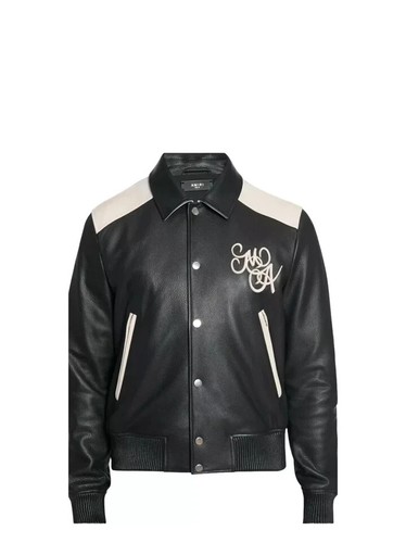 Giacca in pelle stile vortice Amiri MA streetwear di lusso fatto a mano per uomo