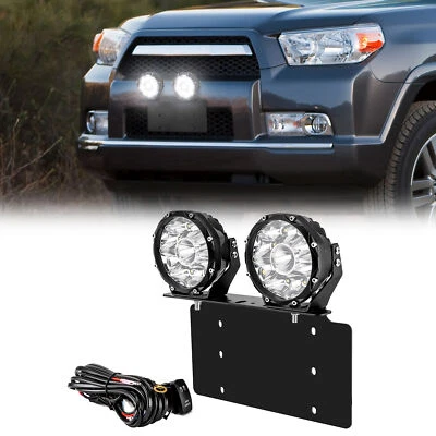 For RAV4 Tacoma 4Runner Front License Plate Mount +5'' LED Work Light Pods+ Wire - Image 1 of 4