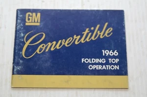 1966 GM Convertible Folding Top Operational Manual - Picture 1 of 2