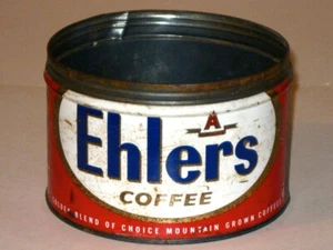 Vintage 1958 EHLERS COFFEE Advertising Tin Can! GOLDEN ANNIVERSARY! Key Opened! - Picture 1 of 6