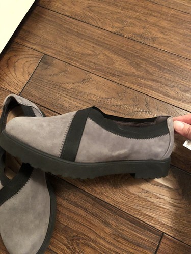 Mocassini da donna grigi Clarks taglia 6M pelle scamosciata passante