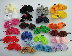 5pairs Chinese Frog Knot Button bead closure sewing handmade 6-7cm 23color pick