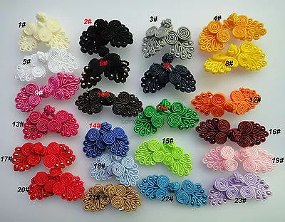5pairs Chinese Frog Knot Button bead closure sewing handmade 6-7cm 23color pick - Image 1 of 4