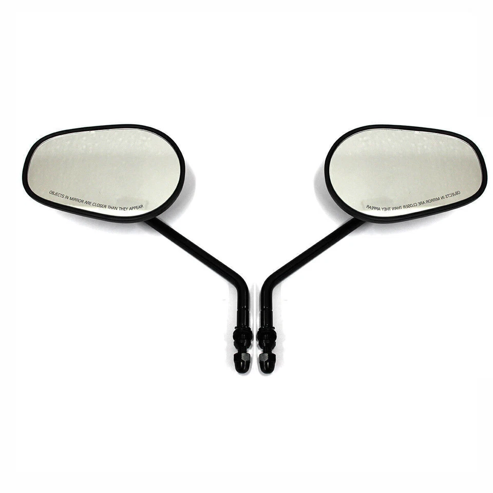 Espejos retrovisores laterales negros para Harley-Davidson Softail Fat Boy Dyna Tour Glide Foto 1 de 4