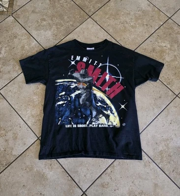 De Colección Reebok Emmitt Smith NFL Fútbol Mundial Galaxia Espacio Camisa Negra Hombres Grande Foto 1 de 4