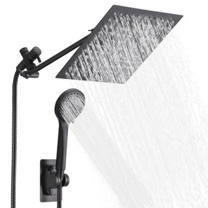 Cabezal de ducha de lluvia de alta presión JASSFERRY 10" con brazo de extensión ajustable de 11" - Imagen 1 de 9