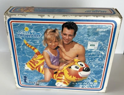 Intex The Wet Set Inflatable Lil' Tiger Ride-On 42" Vtg 1980s Pool Float NIB - Image 1 of 4