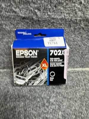 Epson 702XL DURABrite Ultra Black Ink Cartridge WF-3720 WF-3730 WF-3733 New - Image 1 of 2