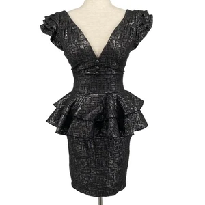Vestido Lápiz ARROGANT CAT NUEVO CON ETIQUETAS Gris Oscuro Metálico Multicapa Jacquard Talla XS - Imagen 1 de 11