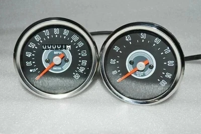 FOR NORTON TRIUMPH SMITHS REPLICA 150 MPH SPEEDOMETER RPM TACHOMETER PAIR Foto 1 de 2