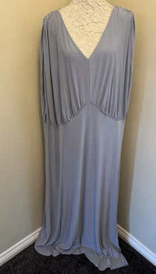 SIMPLY BE LADIES BLUE/GREY V-NECK MAXI DRESS UK SIZE 26 BNWT - Image 1 of 4