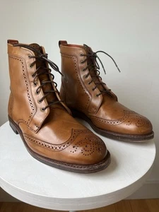 Allen Edmonds Leather Dalton Wingtip Boots in Walnut Brown 9.5 EEE Pre owned - Picture 1 of 12