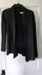 NEVE DESIGNS Vivienne CABLED Wrap MERINO Wool SHAWL Collar SWEATER Women size S - Picture 1 of 7