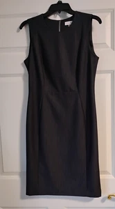 Calvin Klein Kleid dunkelmarine tailliert ärmellos Gr. 8 silberfarben Reißverschluss hinten  - Bild 1 von 6