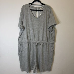 Como Blu Short Sleeve Shorts Romper with Pockets Grey Casual NWT Women's 4XL - Picture 1 of 10