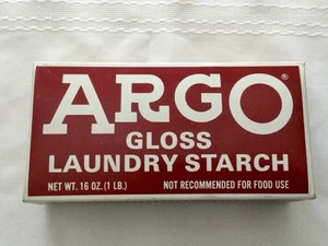 Vintage ARGO Gloss Laundry Starch 16 oz New Old Stock Sealed Red Box - Picture 1 of 6