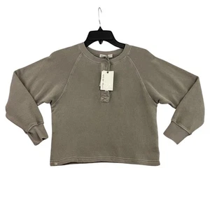 Barefoot Dreams MC Henley Pullover Girls Size 8-10 Grey Brushed Terry MSRP $78 - Picture 1 of 15
